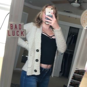 Abercrombie & Fitch cream cardigan